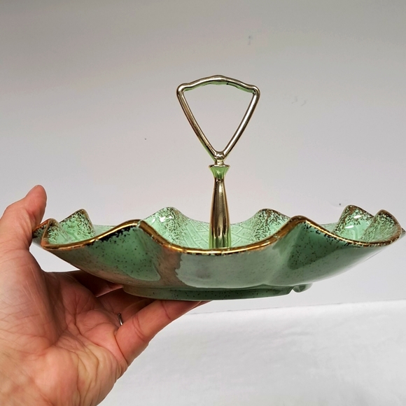 Mid Century Modern California Pottery tidbit / sandwich tray - Picture 3 of 7